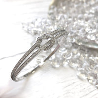 Diamond Knot 18ct White Gold Bangle - Michael Jones Jeweller