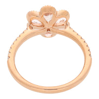 Morganite and Diamond 18ct Rose Gold Flower Ring - Michael Jones Jeweller