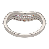 Rainbow Sapphire and Diamond Shaped Double Band Ring - Michael Jones Jeweller