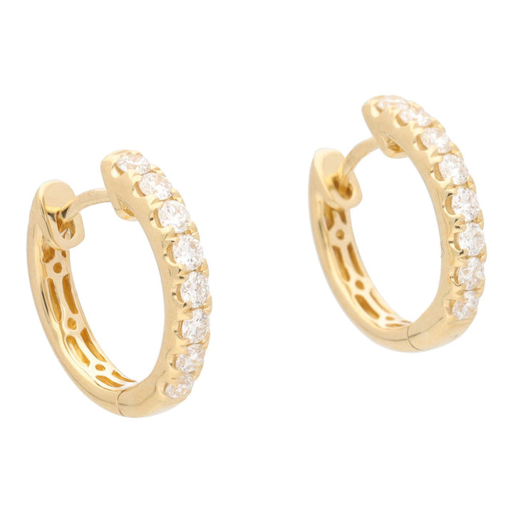 Diamond 0.45ct 18ct Yellow Gold Hoop Earrings - Michael Jones Jeweller