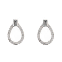 Diamond Open Drop 18ct White Gold Stud Earrings - Michael Jones Jeweller