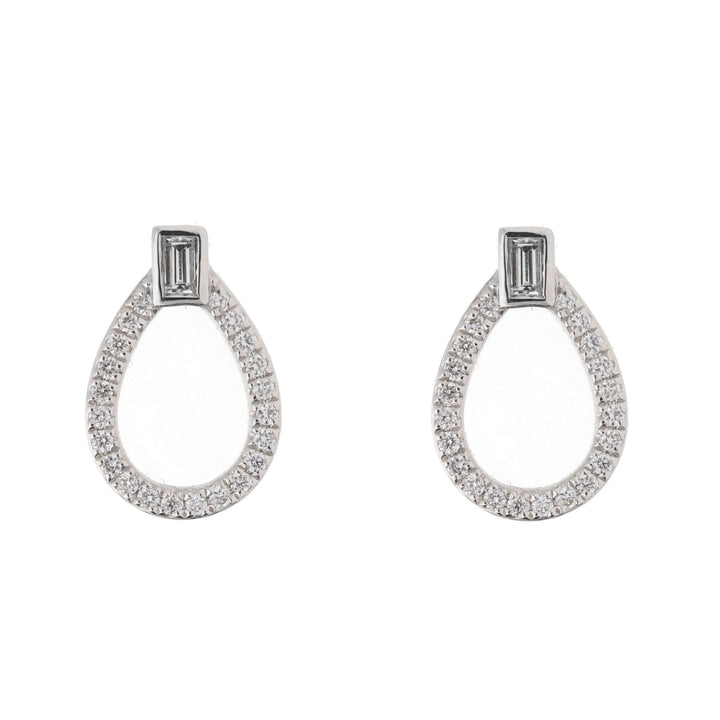 Diamond Open Drop 18ct White Gold Stud Earrings