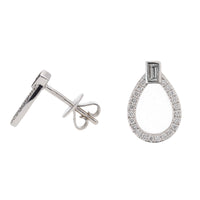 Diamond Open Drop 18ct White Gold Stud Earrings - Michael Jones Jeweller