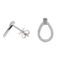 Diamond Open Drop 18ct White Gold Stud Earrings - Michael Jones Jeweller