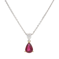 Ruby and Diamond 18ct White and Yellow Gold Necklace