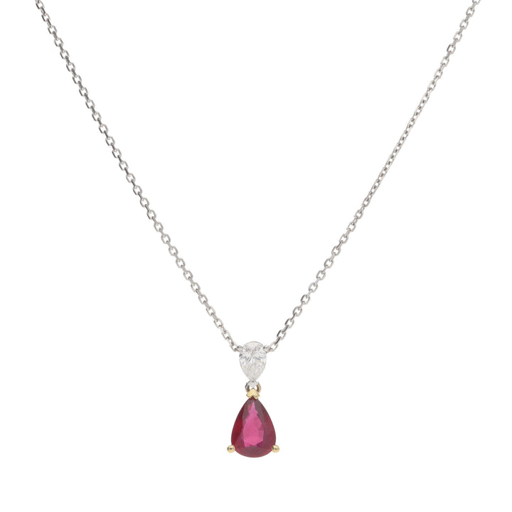 Ruby and Diamond 18ct White and Yellow Gold Necklace