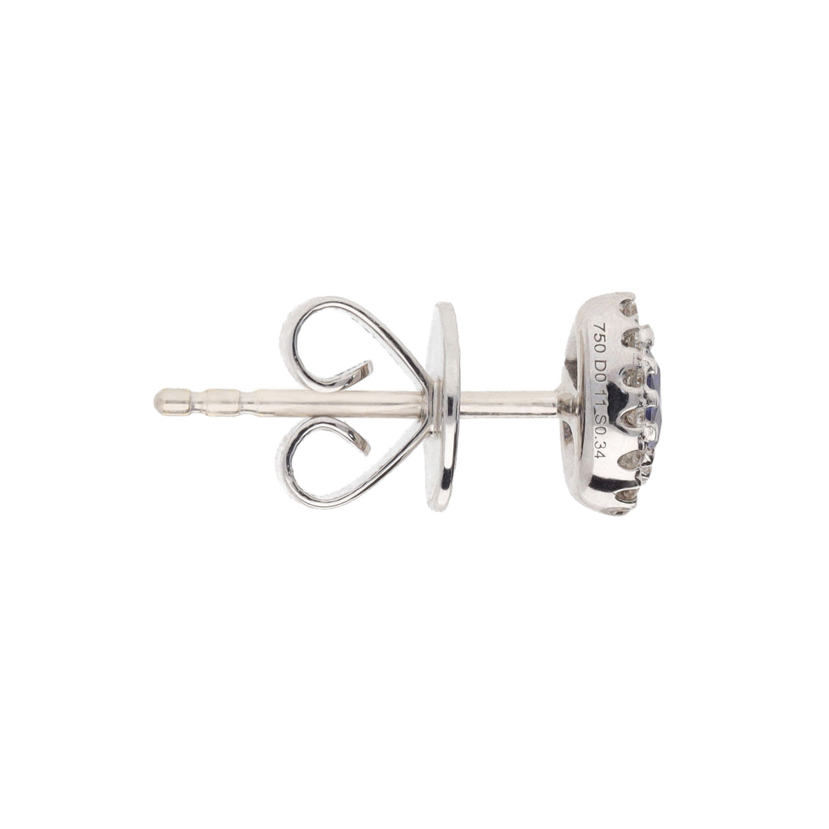 Sapphire and Diamond 18ct White Gold Pear Cluster Stud Earrings - Michael Jones Jeweller
