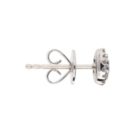 Sapphire and Diamond 18ct White Gold Pear Cluster Stud Earrings - Michael Jones Jeweller