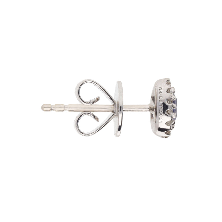 Sapphire and Diamond 18ct White Gold Pear Cluster Stud Earrings - Michael Jones Jeweller