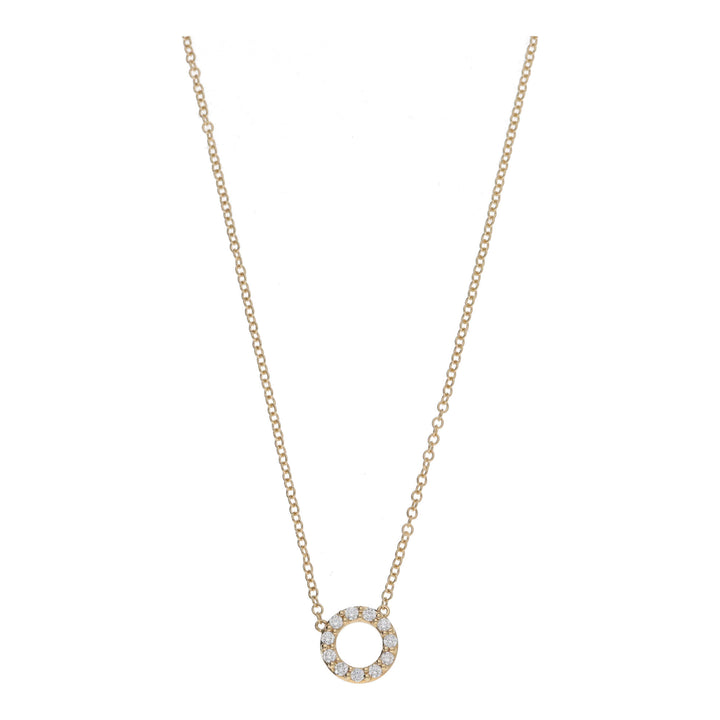 Diamond Open Circle 18ct Yellow Gold Necklace