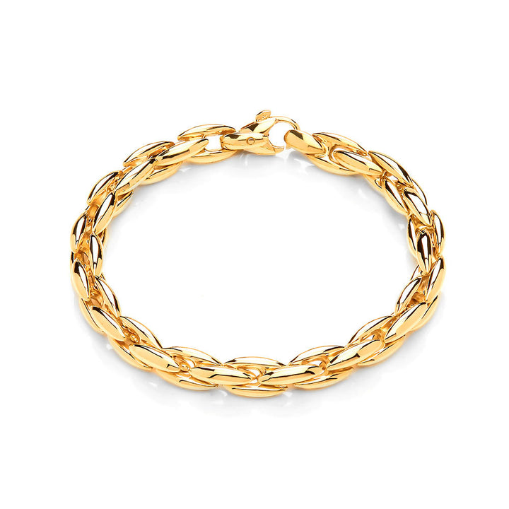 Parmier Link 9ct Yellow Gold Bracelet - Michael Jones Jeweller
