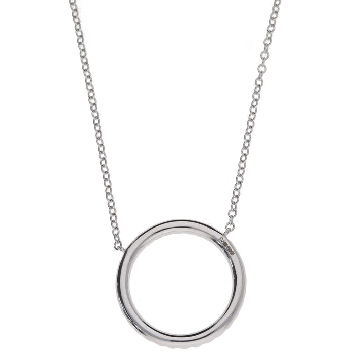 Ruby and Diamond Open Circle 18ct White Gold Necklace - Michael Jones Jeweller