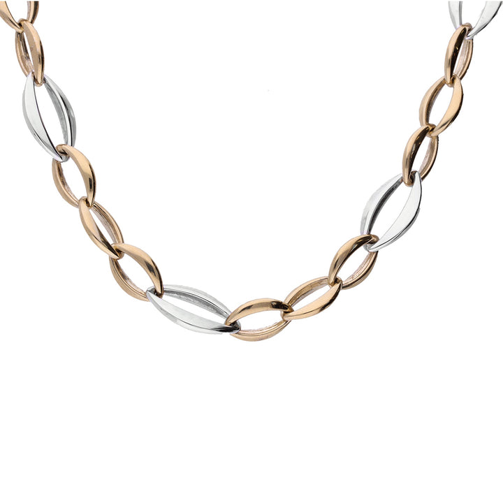 Apex Link 9ct White and Yellow Gold Necklace - Michael Jones Jeweller