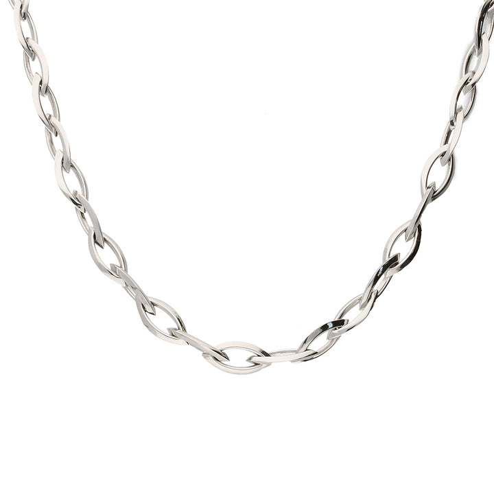 Marquise Link 9ct White Gold Necklace