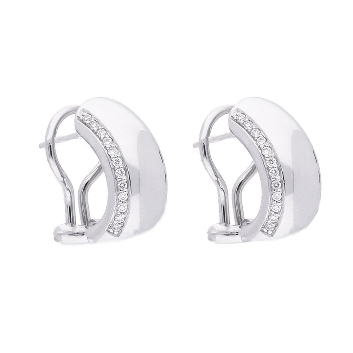 Diamond and White Gold Hoop Earrings