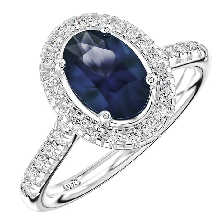 Platinum Skye Oval Sapphire and Diamond Ring - Michael Jones Jeweller