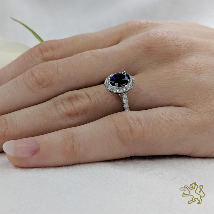 Platinum Skye Oval Sapphire and Diamond Ring - Michael Jones Jeweller