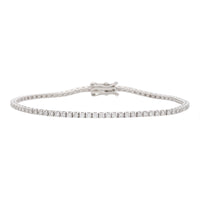 Diamond Set 18ct White Gold Line Bracelet - Michael Jones Jeweller