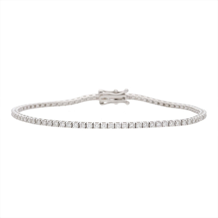 Diamond Set 18ct White Gold Line Bracelet - Michael Jones Jeweller