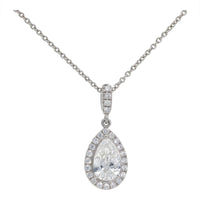 Skye Pear Diamond 1.10ct 18ct White Gold Pendant - Michael Jones Jeweller
