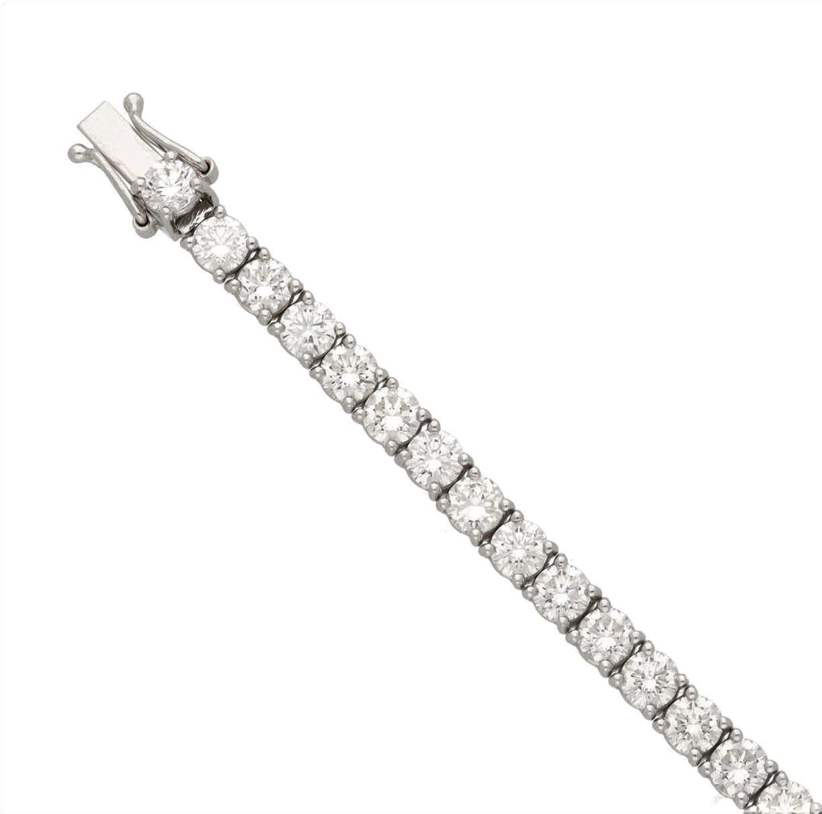 Diamond 8.70ct 18ct White Gold Line Bracelet - Michael Jones Jeweller