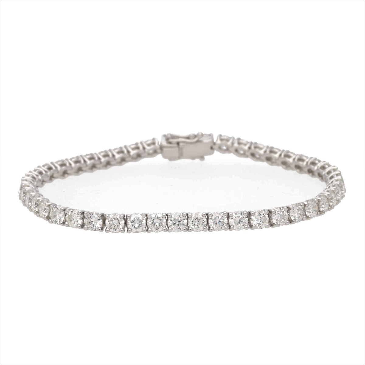 Diamond 8.70ct 18ct White Gold Line Bracelet - Michael Jones Jeweller