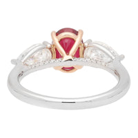 Ruby and Diamond Platinum and 18ct Rose Gold Florentine Ring - Michael Jones Jeweller