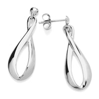 Figure of Eight 9ct White Gold Drop Earrings