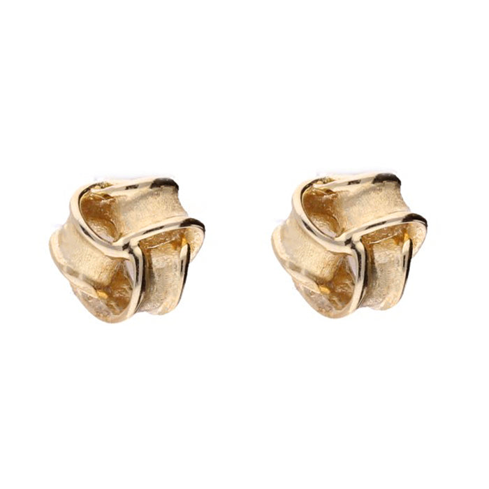 Textured Knot 9ct Yellow Gold Stud Earrings