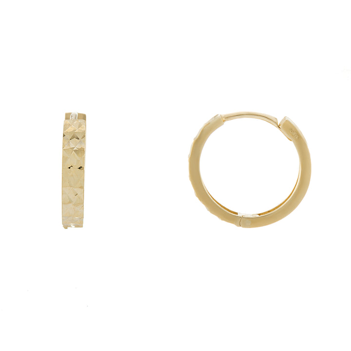 9ct Yellow Gold Faceted Hoop Earrings