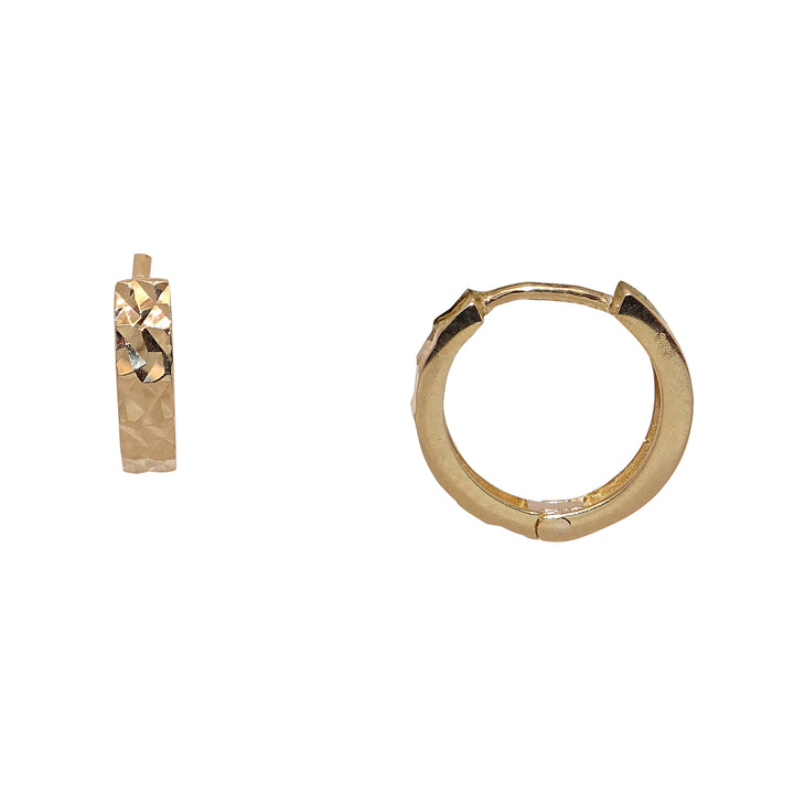 9ct Yellow Gold Faceted Hoop Earrings - Michael Jones Jeweller