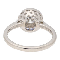 Sapphire and Diamond 0.40ct Platinum Halo Ring