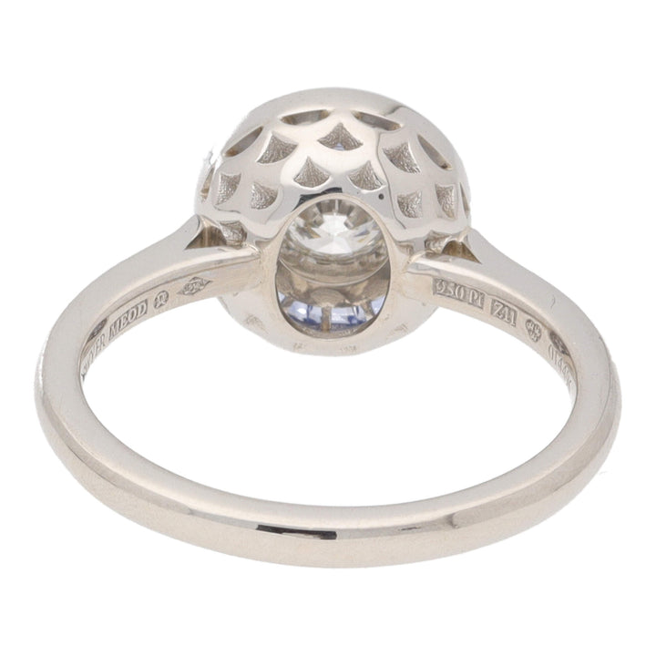 Sapphire and Diamond 0.40ct Platinum Halo Ring - Michael Jones Jeweller