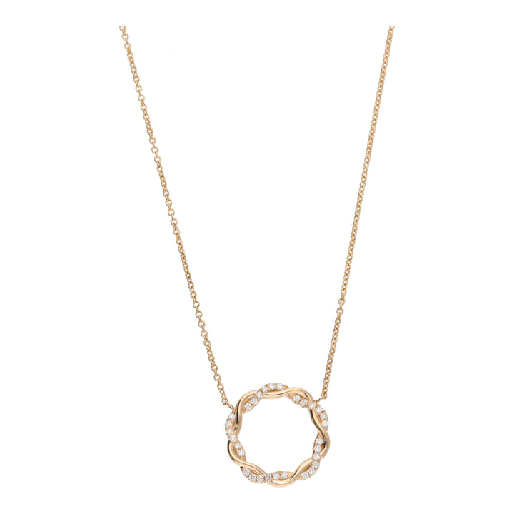 Entwined Circle Diamond 18ct Rose Gold Pendant