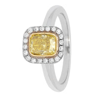 Natural Yellow Diamond Cluster Ring