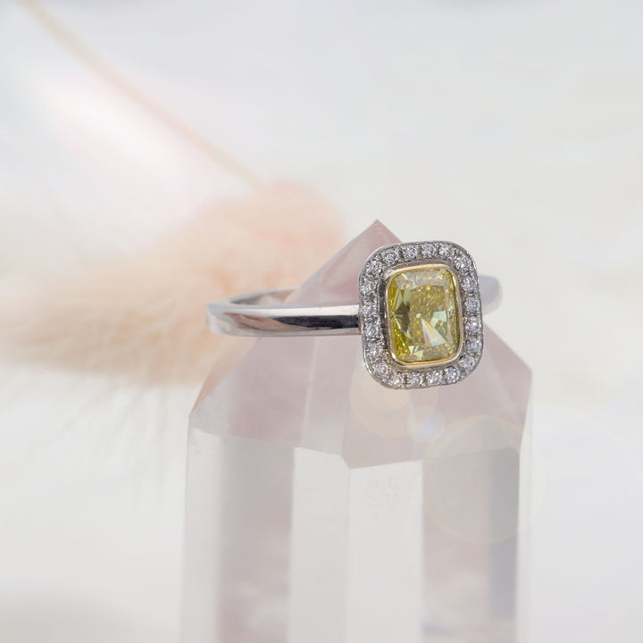 Natural Yellow Diamond Cluster Ring