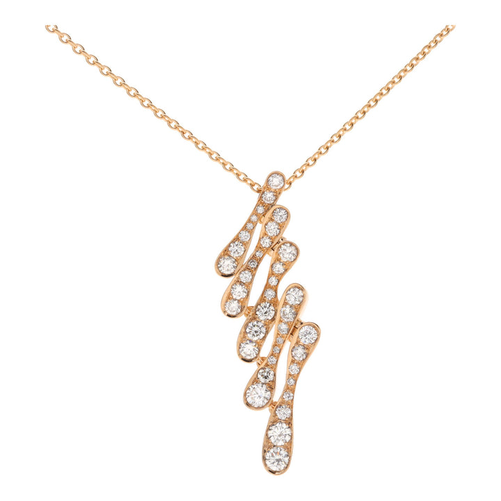Diamond Articulated 18ct Rose Gold Wave Necklace - Michael Jones Jeweller