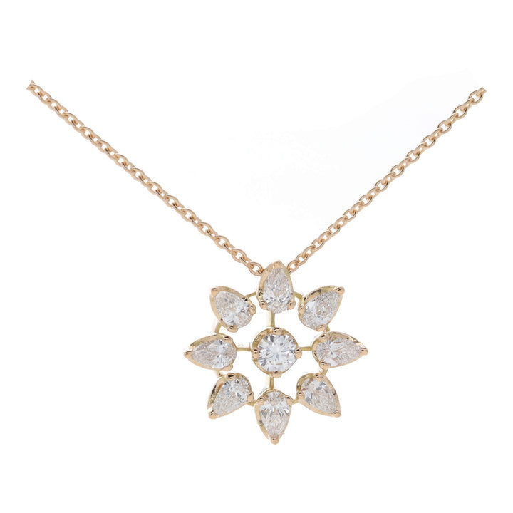 Diamond 0.77ct 18ct Rose Gold Snowflake Pendant - Michael Jones Jeweller