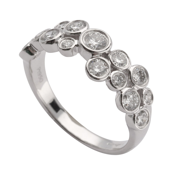 Diamond Set Platinum Bubble Ring - Michael Jones Jeweller