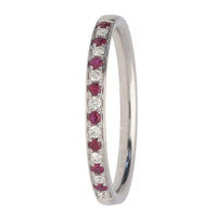 Ruby and Diamond 18ct White Gold Half Eternity Ring - Michael Jones Jeweller