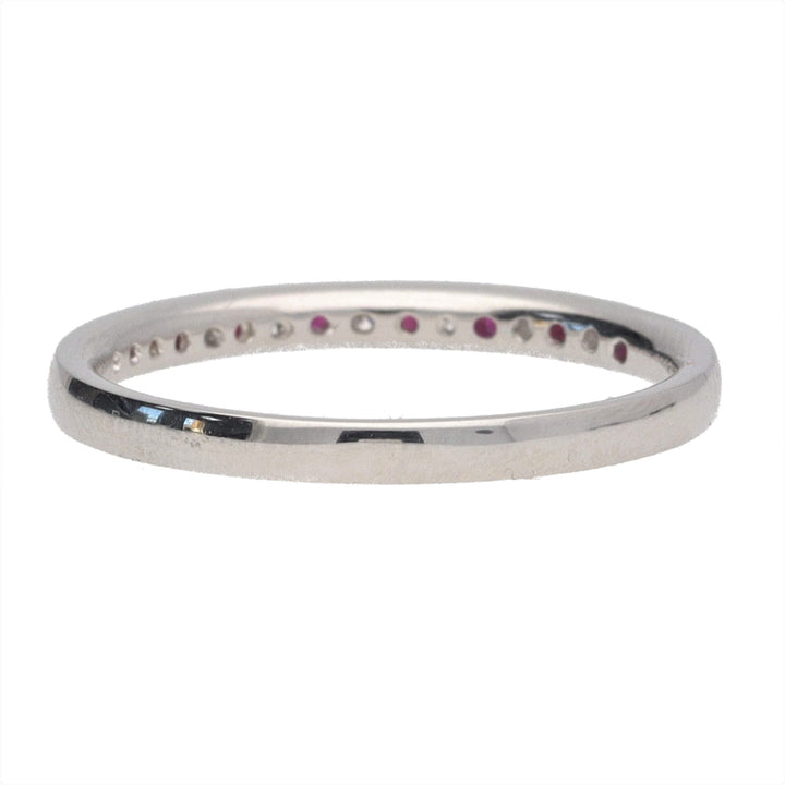 Ruby and Diamond 18ct White Gold Half Eternity Ring - Michael Jones Jeweller