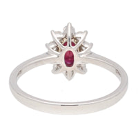 Ruby and Diamond 0.25ct 18ct White Gold Cluster Ring