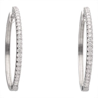 Diamond 25mm 18ct White Gold Hoop Earrings - Michael Jones Jeweller