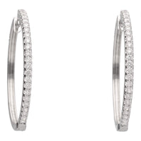 Diamond 25mm 18ct White Gold Hoop Earrings - Michael Jones Jeweller