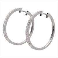 Diamond 25mm 18ct White Gold Hoop Earrings - Michael Jones Jeweller