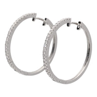 Diamond 25mm 18ct White Gold Hoop Earrings - Michael Jones Jeweller