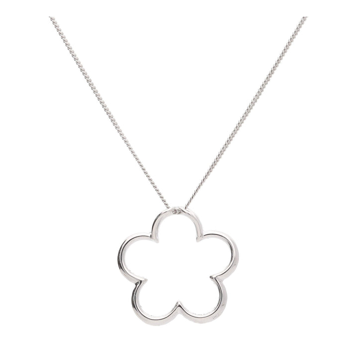 Diamond Open Flower 18ct White Gold Pendant