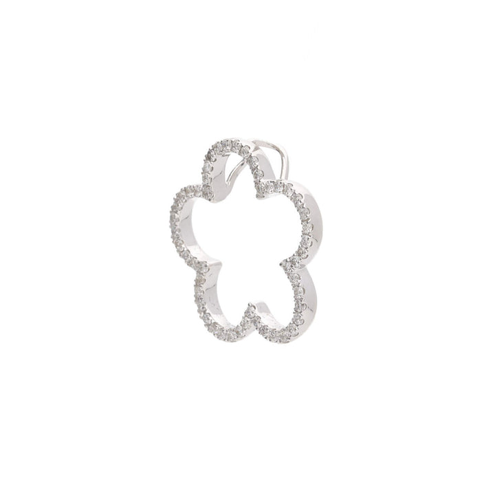 Diamond Open Flower 18ct White Gold Pendant