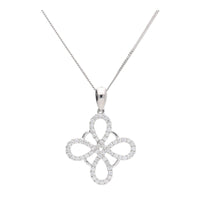 Diamond Entwined Petals 18ct White Gold Pendant - Michael Jones Jeweller