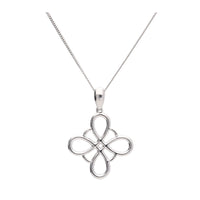 Diamond Entwined Petals 18ct White Gold Pendant - Michael Jones Jeweller